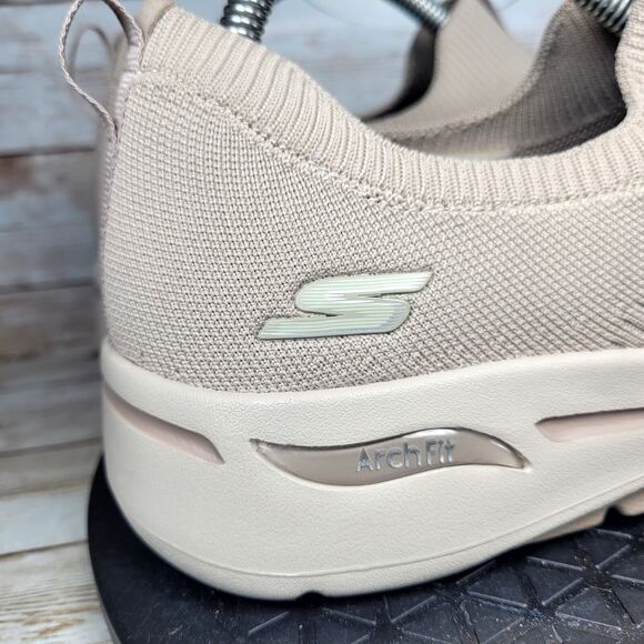 Skechers Go Walk Women Size 9.5 Arch Fit Taupe Walking Running Shoes - Picture 3 of 14